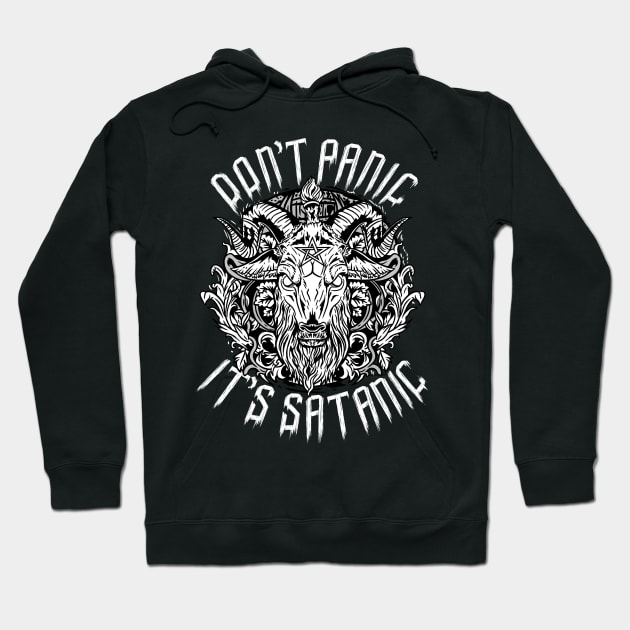 Don't Panic It's Satanic - Baphomet 666 Occult Hoodie by biNutz